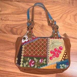 NWT Vintage Isabella Fiore Suede Handbag